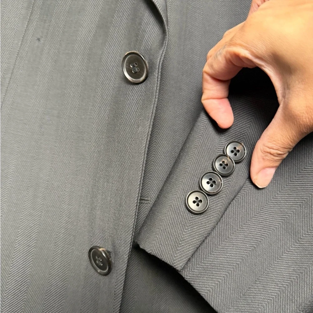 Hugo Boss Gray Herringbone Wool Blazer 38R Tailored by Nordstrom